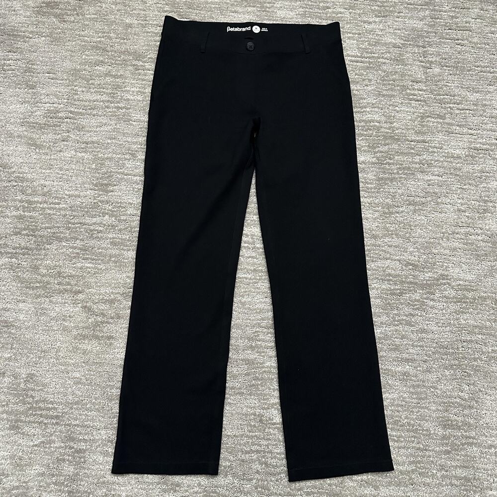 Betabrand Pants Womens Petite M Black Dress Pant Yoga Straight Leg Work Office